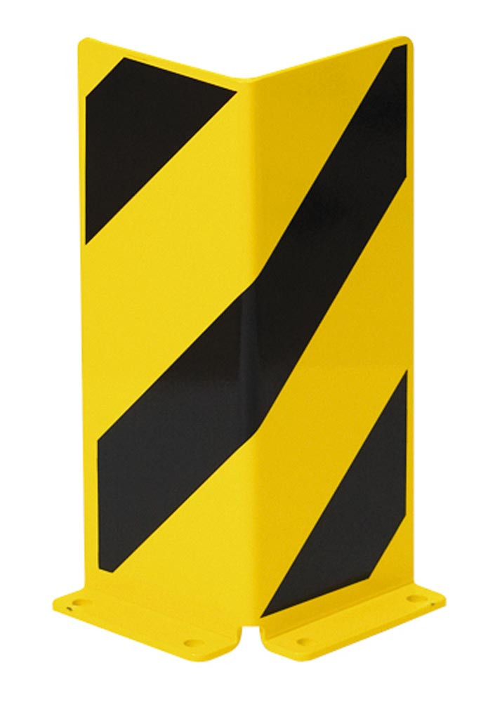 Anfahrschutz, Stahl-Winkel, kunststoffbeschichtet gelb/schwarz, Höhe 400  mm, Stärke 6 mm, Querschnitt 160 mm - Storjohann Shop