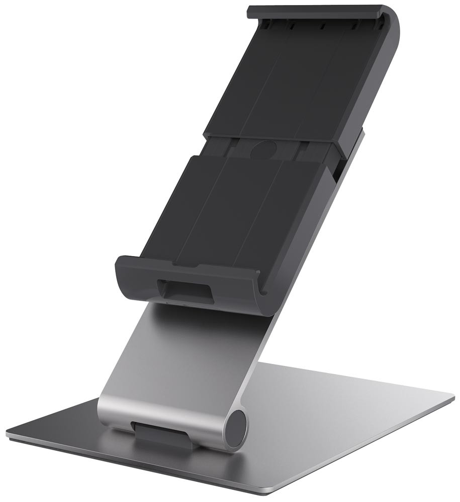 Tablet-Halter, Tischständer, für Tablet-Größen von 7-13 Zoll, BxTxH  155x183x242 mm, metallic silber - Storjohann Shop