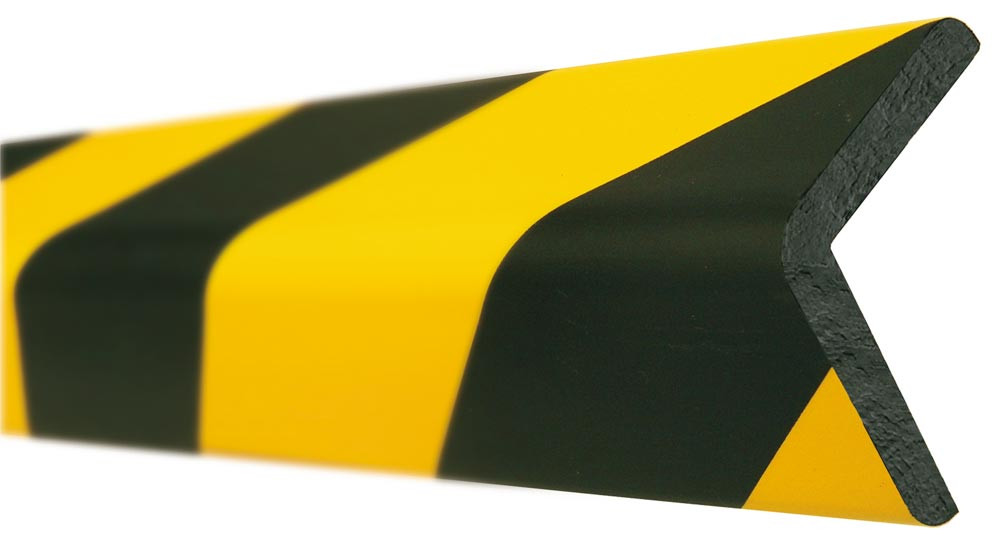 Prallschutz, Winkelform, Kantenschutz 60/60 mm, Länge 1000 mm gelb/schwarz,  selbstklebend - ND Shop